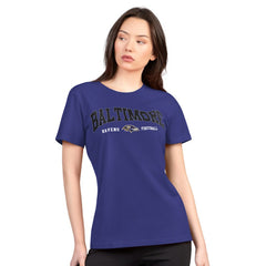 Baltimore Ravens G-III 4Her by Carl Banks Women's Super-Slim Lightweight Winning Crew T-Shirt Purple | NFL