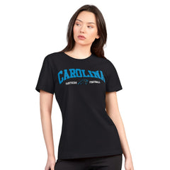 Carolina Panthers G-III 4Her by Carl Banks Women's Super-Slim Lightweight Winning Crew T-Shirt Black | NFL