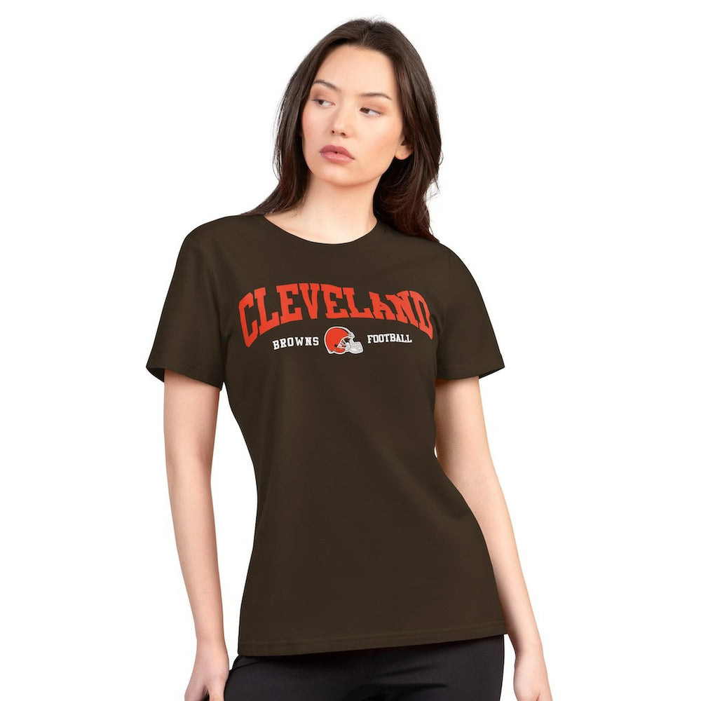 Cleveland Browns G-III 4Her by Carl Banks Women's Super-Slim Lightweight Winning Crew T-Shirt Brown | NFL