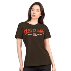 Cleveland Browns G-III 4Her by Carl Banks Women's Super-Slim Lightweight Winning Crew T-Shirt Brown | NFL