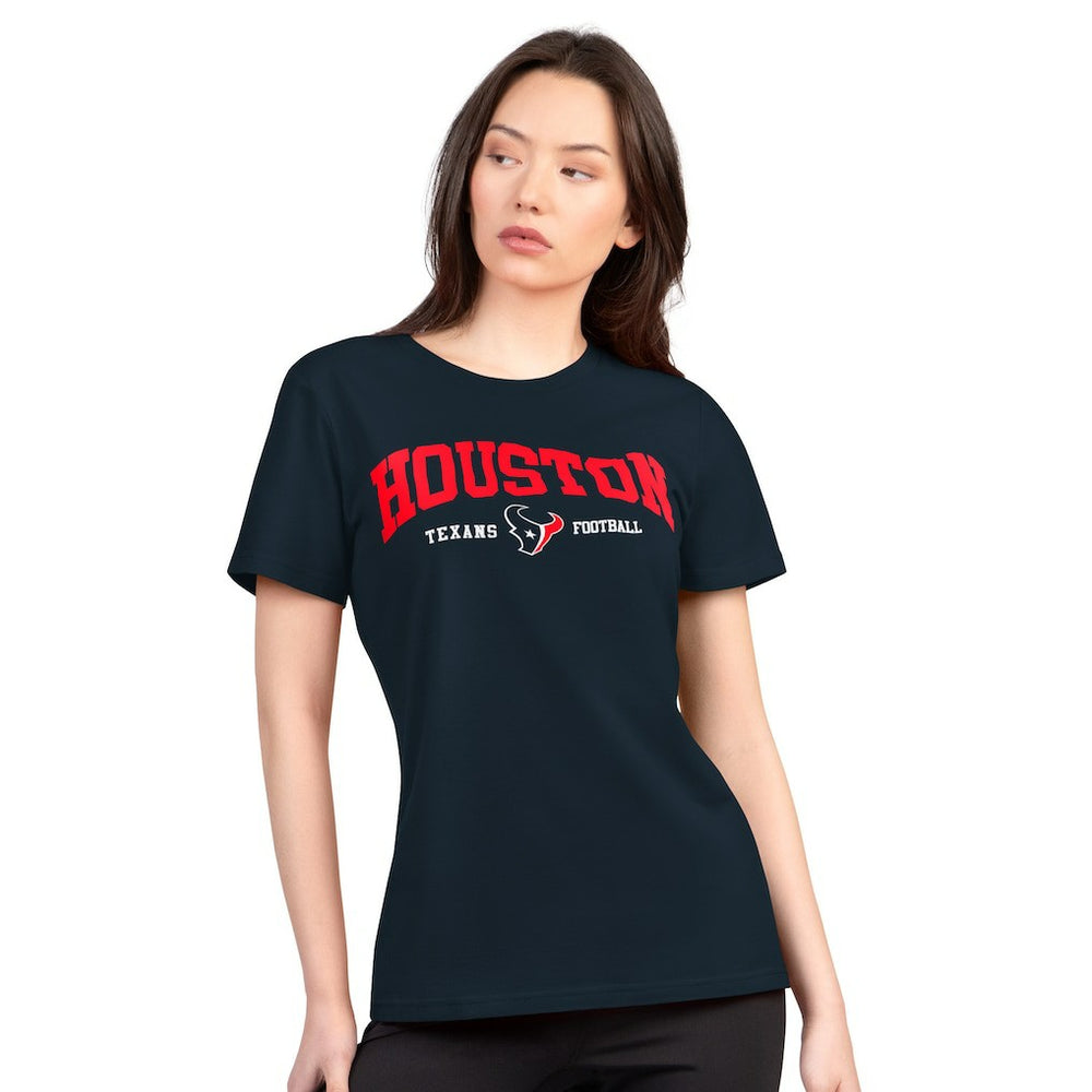Houston Texans G-III 4Her by Carl Banks Women's Super-Slim Lightweight Winning Crew T-Shirt Navy | NFL