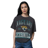Jacksonville Jaguars Starter Women's Oversized Hall of Fame T-Shirt Heather Black | NFL