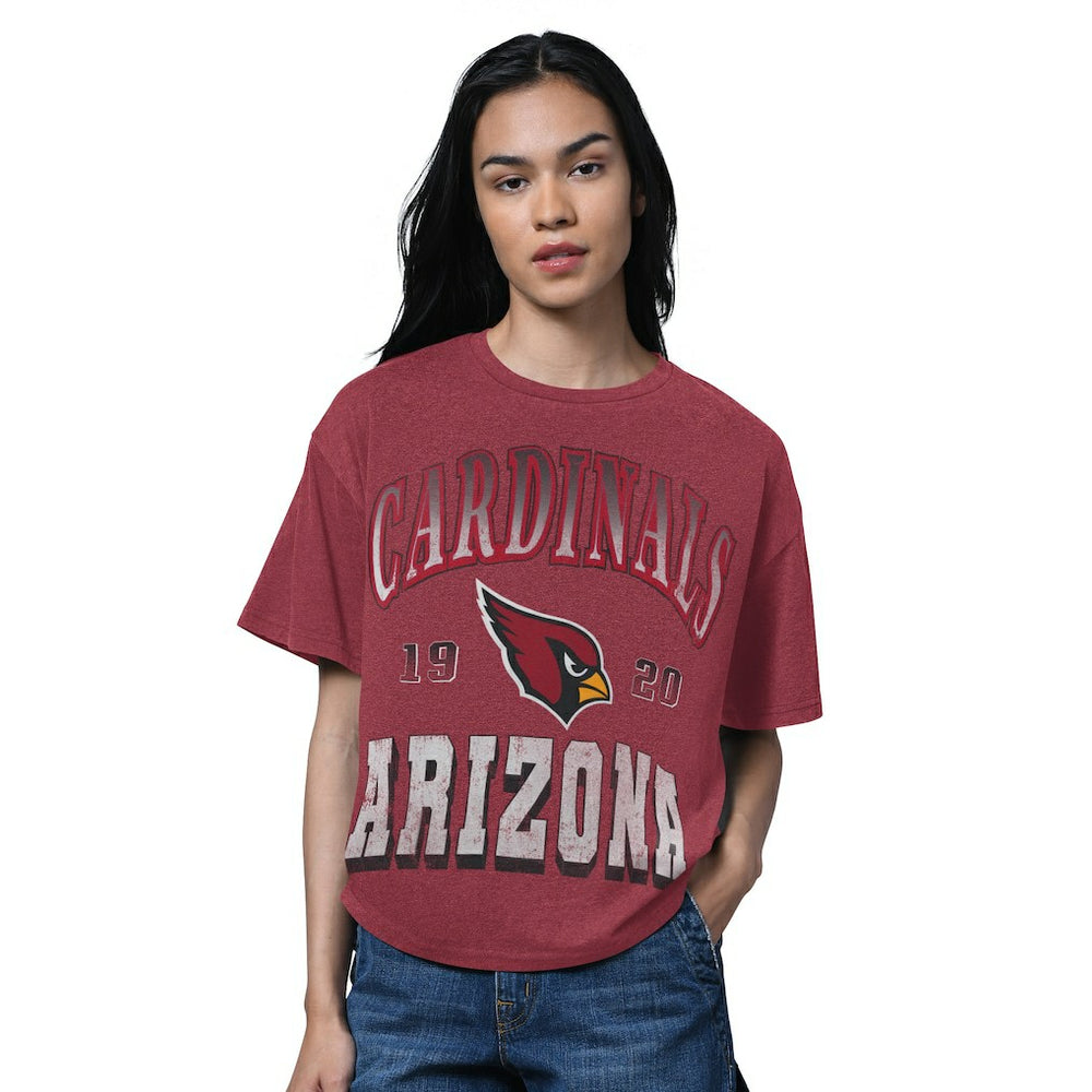 Arizona Cardinals Starter Women's Oversized Hall of Fame T-Shirt Heather Cardinal | NFL