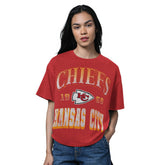 Kansas City Chiefs Starter Women's Oversized Hall of Fame T-Shirt Heather Red | NFL