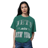 New York Jets Starter Women's Oversized Hall of Fame T-Shirt Heather Green | NFL