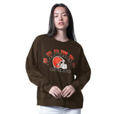 Cleveland Browns G-III 4Her by Carl Banks Women's Oversized Feud Sweatshirt Brown | NFL