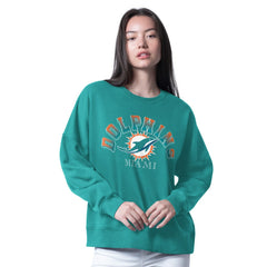 Miami Dolphins G-III 4Her by Carl Banks Women's Oversized Feud Sweatshirt Aqua | NFL