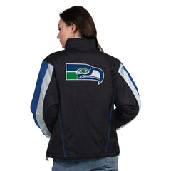 Seattle Seahawks Starter Women's Thursday Night Gridiron Half-Zip Jacket Black/College Navy | NFL