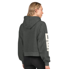 Detroit Lions Starter Women's Star Player Cropped Fleece Pullover Hoodie Heather Charcoal | NFL