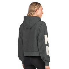 Minnesota Vikings Starter Women's Star Player Cropped Fleece Pullover Hoodie Heather Charcoal | NFL