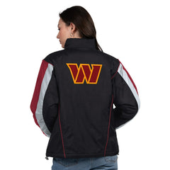 Washington Commanders Starter Women's Thursday Night Gridiron Half-Zip Jacket Black/Burgundy | NFL