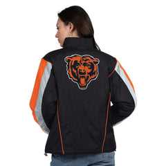 Chicago Bears Starter Women's Thursday Night Gridiron Half-Zip Jacket Black/Orange | NFL