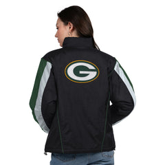 Green Bay Packers Starter Women's Thursday Night Gridiron Half-Zip Jacket Black/Green | NFL