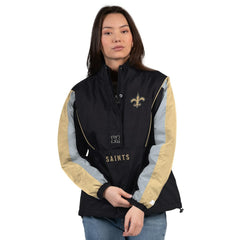 New Orleans Saints Starter Women's Thursday Night Gridiron Half-Zip Jacket Black/Gold | NFL