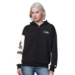 Seattle Seahawks Starter Women's 4th Down Full-Zip Hoodie Black | NFL