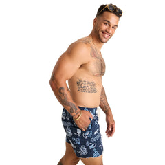 Dallas Cowboys Chubbies The Neon 5.5" Classic Lined Swim Trunks Navy | NFL