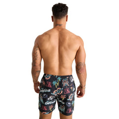 Miami Dolphins Chubbies The Neon 5.5" Classic Lined Swim Trunks Black | NFL