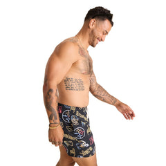 Pittsburgh Steelers Chubbies The Neon 5.5" Classic Lined Swim Trunks Black | NFL