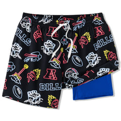 Buffalo Bills Chubbies The Neon 5.5" Classic Lined Swim Trunks Black | NFL