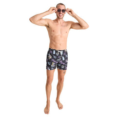 Minnesota Vikings Chubbies The Neon 5.5" Classic Lined Swim Trunks Black | NFL