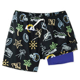 Los Angeles Rams Chubbies The Neon 5.5" Classic Lined Swim Trunks Black | NFL