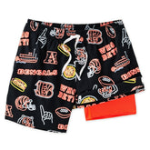 Cincinnati Bengals Chubbies The Neon 5.5" Classic Lined Swim Trunks Black | NFL