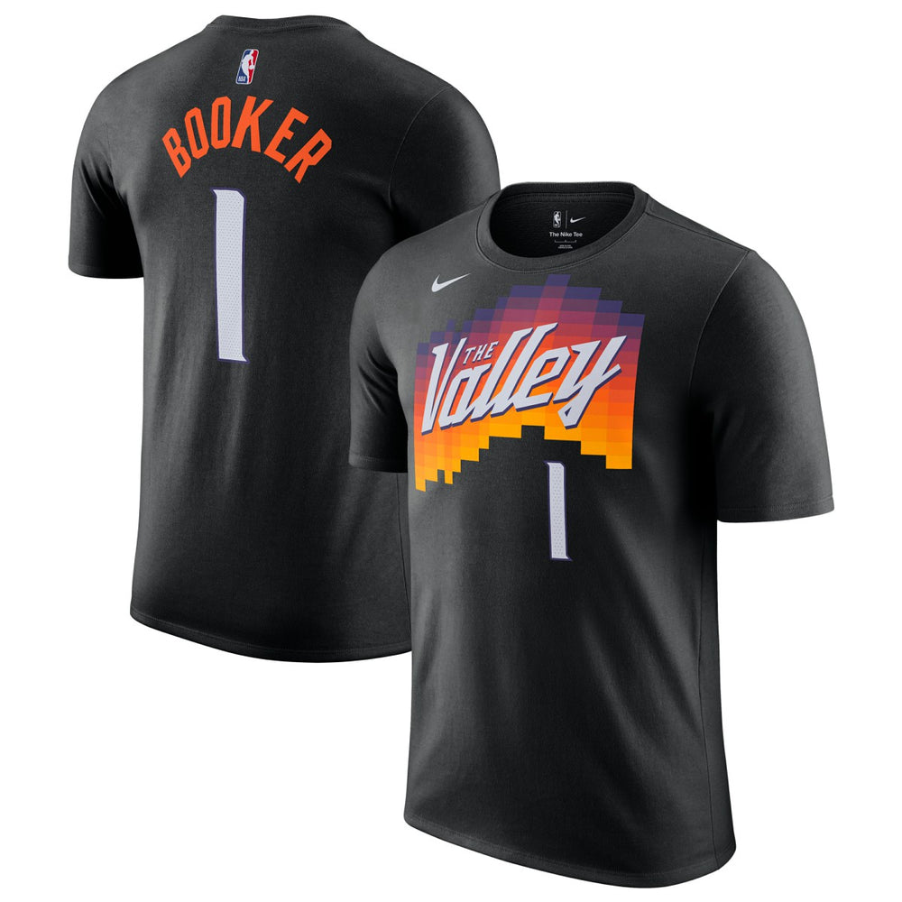 Devin Booker Phoenix Suns Unisex 2025/26 City Edition Name & Number T-Shirt Black - NBA