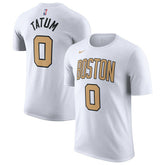 Jayson Tatum Boston Celtics Unisex 2025/26 City Edition Name & Number T-Shirt White - NBA