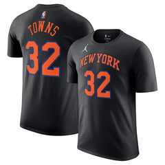 Karl-Anthony Towns New York Knicks Jordan Brand Unisex Name & Number T-Shirt Statement Edition Black - NBA