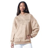 New England Patriots G-III 4Her by Carl Banks Women's Best Hitter Oversized Tunic Pullover Hoodie Cream | NFL