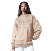 Cleveland Browns G-III 4Her by Carl Banks Women's Best Hitter Oversized Tunic Pullover Hoodie Cream | NFL