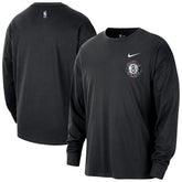 Brooklyn Nets 2025/26 City Edition Remix Essential Logo Long Sleeve T-Shirt Black - NBA