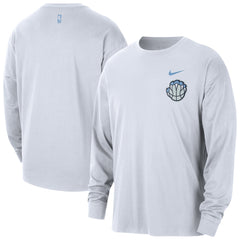 Memphis Grizzlies 2025/26 City Edition Remix Essential Logo Long Sleeve T-Shirt White - NBA