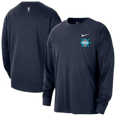 Oklahoma City Thunder 2025/26 City Edition Remix Essential Logo Long Sleeve T-Shirt Navy - NBA