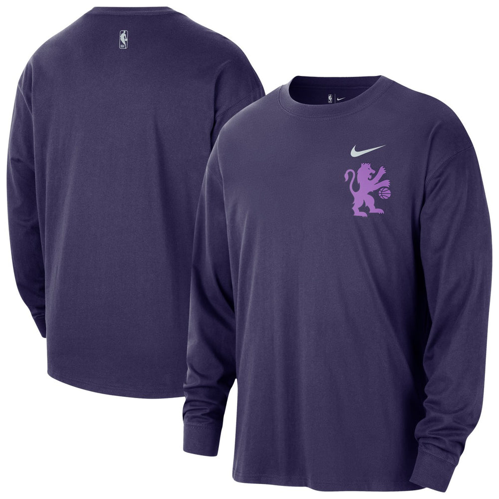 Sacramento Kings 2025/26 City Edition Remix Essential Logo Long Sleeve T-Shirt Purple - NBA