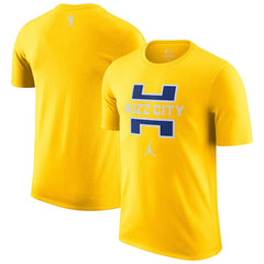 Charlotte Hornets Jordan Brand 2025/26 City Edition Remix Essential Logo T-Shirt Yellow - NBA