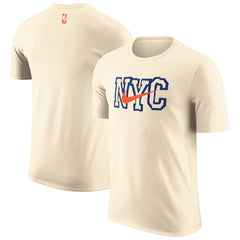New York Knicks 2025/26 City Edition Remix Essential Logo T-Shirt Natural - NBA