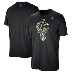 Milwaukee Bucks Jordan Brand Statement Edition Essential T-Shirt Black - NBA