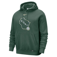 Milwaukee Bucks 2025/26 City Edition Essential Logo Remix Hoodie Hunter Green - NBA