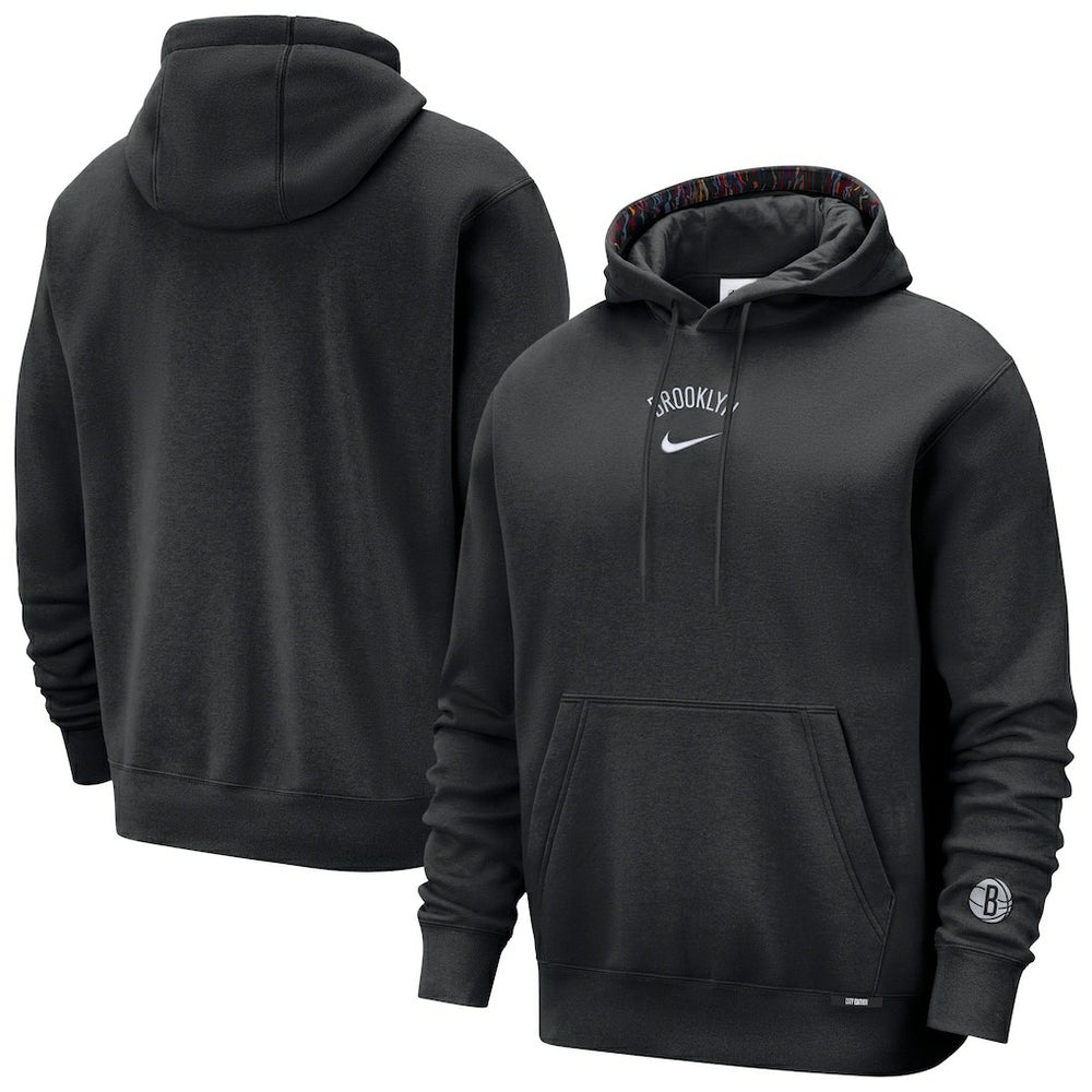 Brooklyn Nets 2025/26 City Edition Courtside Remix Premium Hoodie Black - NBA