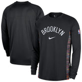 Brooklyn Nets 2025/26 City Edition Authentic Pregame Dri-FIT Long Sleeve Shooting T-Shirt Black - NBA