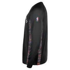 Brooklyn Nets 2025/26 City Edition Authentic Pregame Dri-FIT Long Sleeve Shooting T-Shirt Black - NBA
