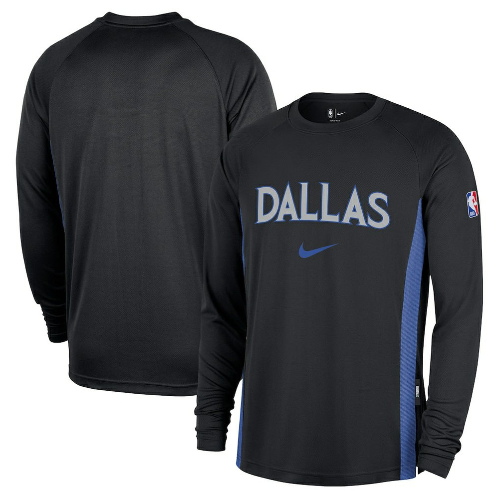 Dallas Mavericks 2025/26 City Edition Authentic Pregame Dri-FIT Long Sleeve Shooting T-Shirt Black - NBA