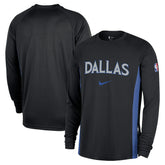 Dallas Mavericks 2025/26 City Edition Authentic Pregame Dri-FIT Long Sleeve Shooting T-Shirt Black - NBA
