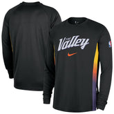 Phoenix Suns 2025/26 City Edition Authentic Pregame Dri-FIT Long Sleeve Shooting T-Shirt Black - NBA