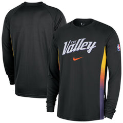 Phoenix Suns 2025/26 City Edition Authentic Pregame Dri-FIT Long Sleeve Shooting T-Shirt Black - NBA