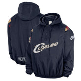 Cleveland Cavaliers Hardwood Classics Therma-FIT Half-Zip Hooded Windbreaker Navy - NBA