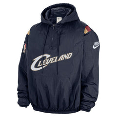 Cleveland Cavaliers Hardwood Classics Therma-FIT Half-Zip Hooded Windbreaker Navy - NBA