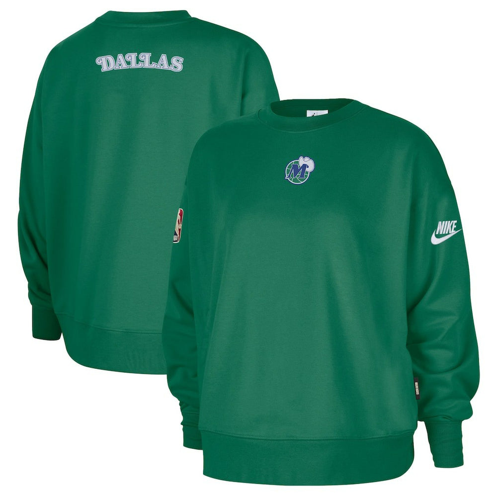 Dallas Mavericks Women's Classic Edition Hardwood Classics Premium Phoenix Fleece Sweatshirt Green - NBA
