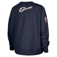 Cleveland Cavaliers Women's Classic Edition Hardwood Classics Premium Phoenix Fleece Sweatshirt Navy - NBA